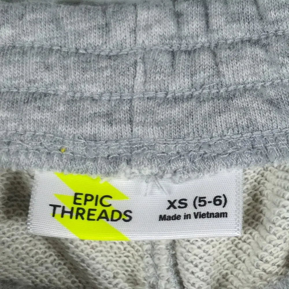 Epic Threads Boys Shorts XS 5-6 Gray Fleece Pull On Adjustable Waist NWT